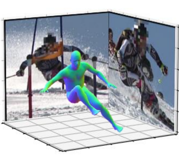 Paper Teaser - Result from our human mesh regression method